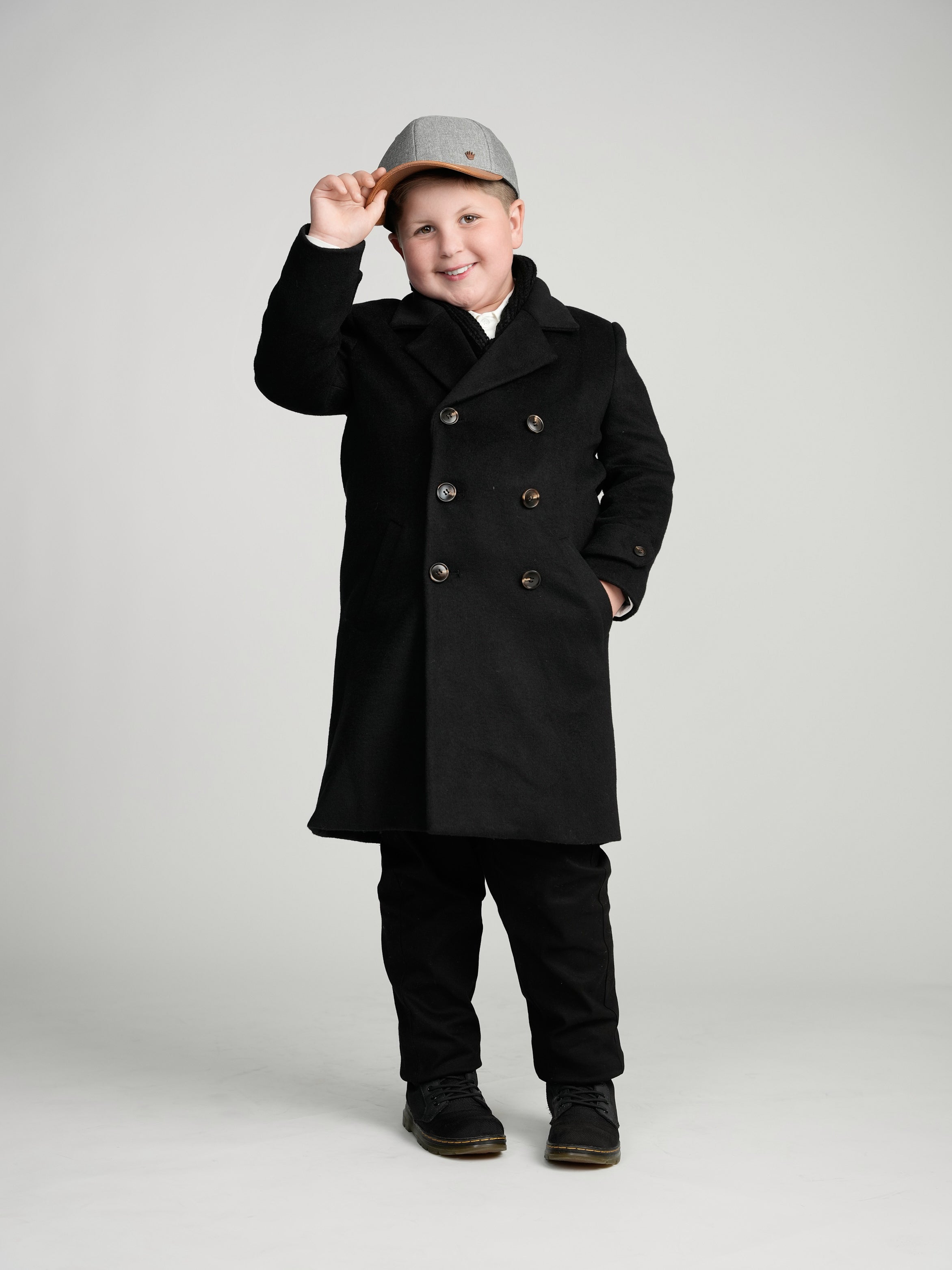 Black Double Breasted Peacoat