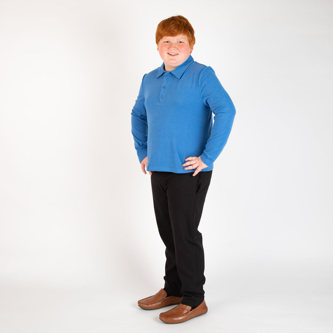Cobalt Solid Polo (Long Sleeve)