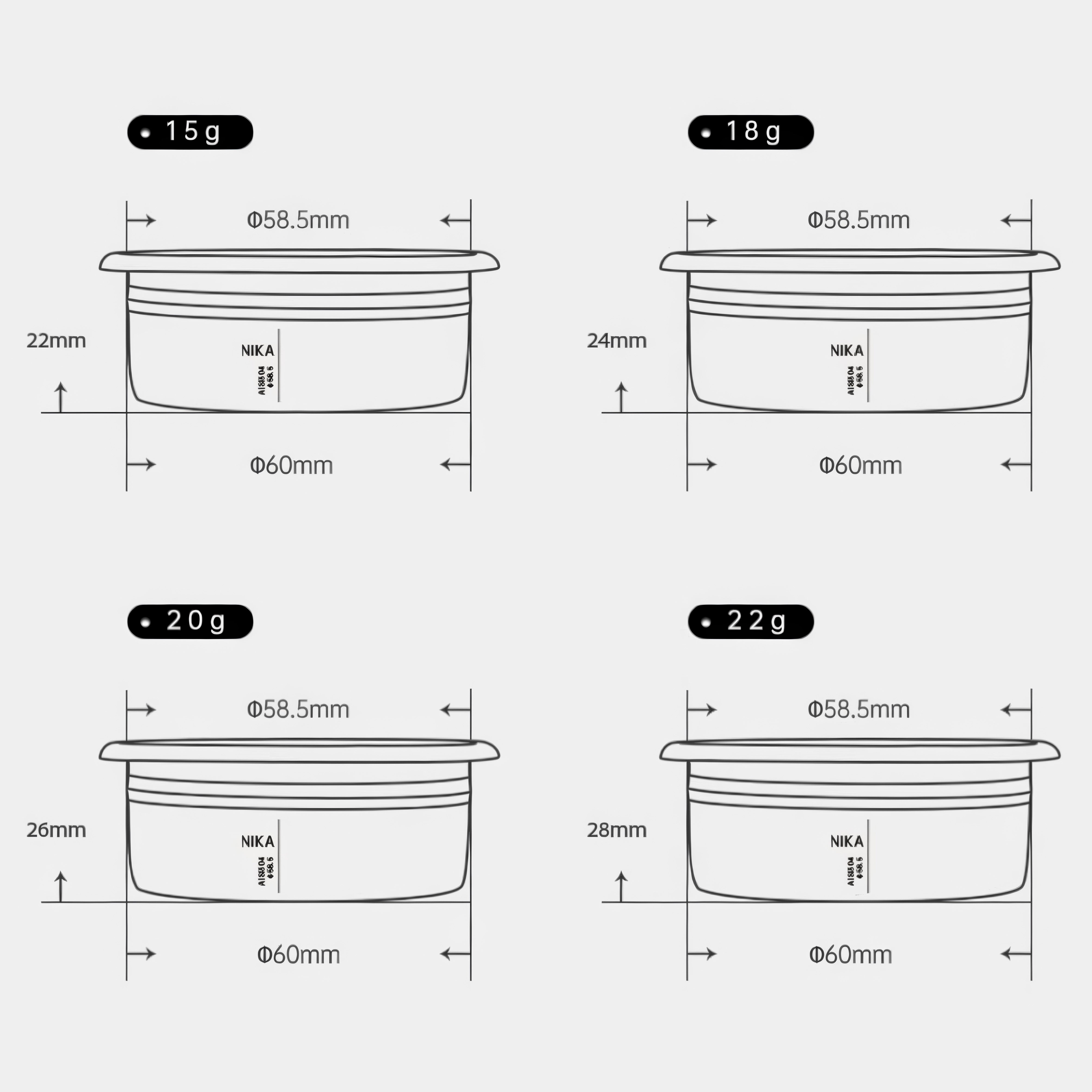 Coffee Espresso Filter Baskets Precision 58mm