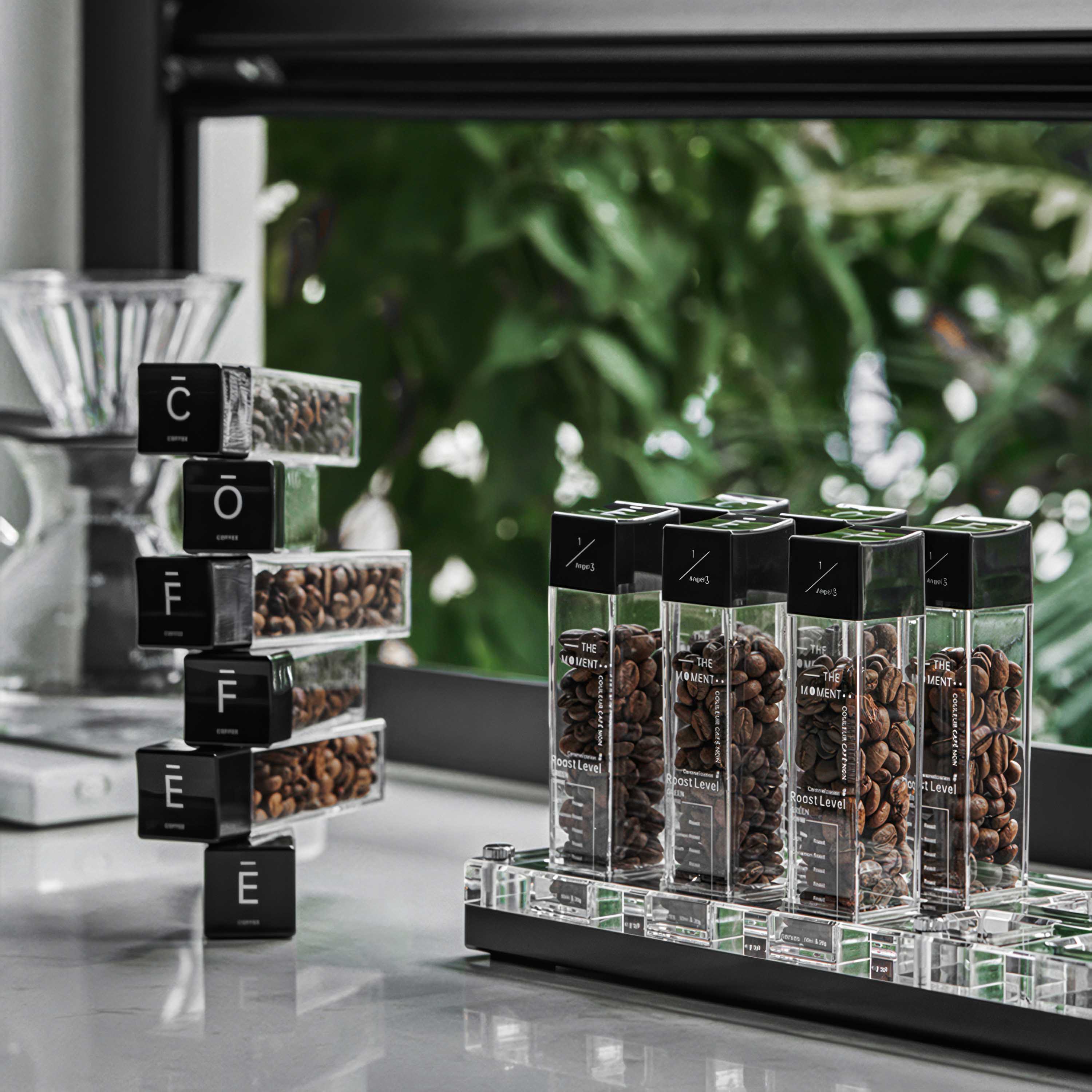 Premium Tubes Coffee Bean Cellars With Stand