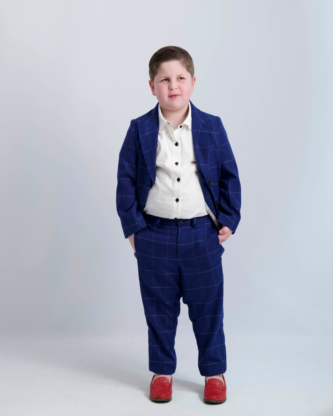 Blue Windowpane Dress Blazer