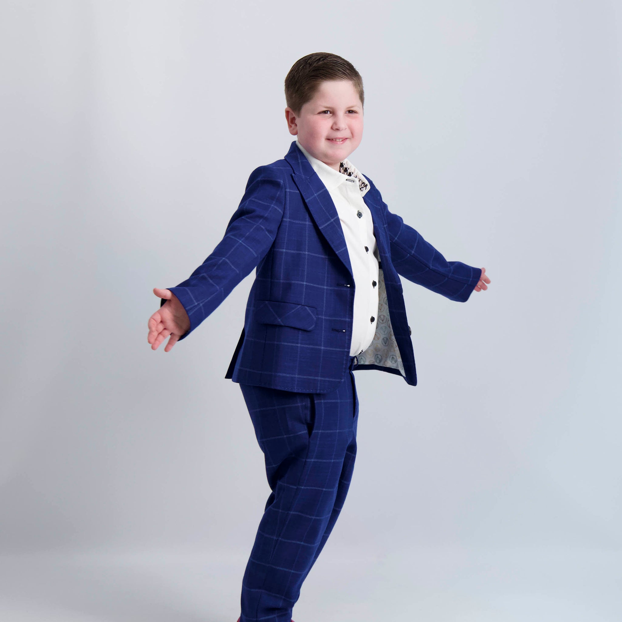 Blue Windowpane Dress Blazer