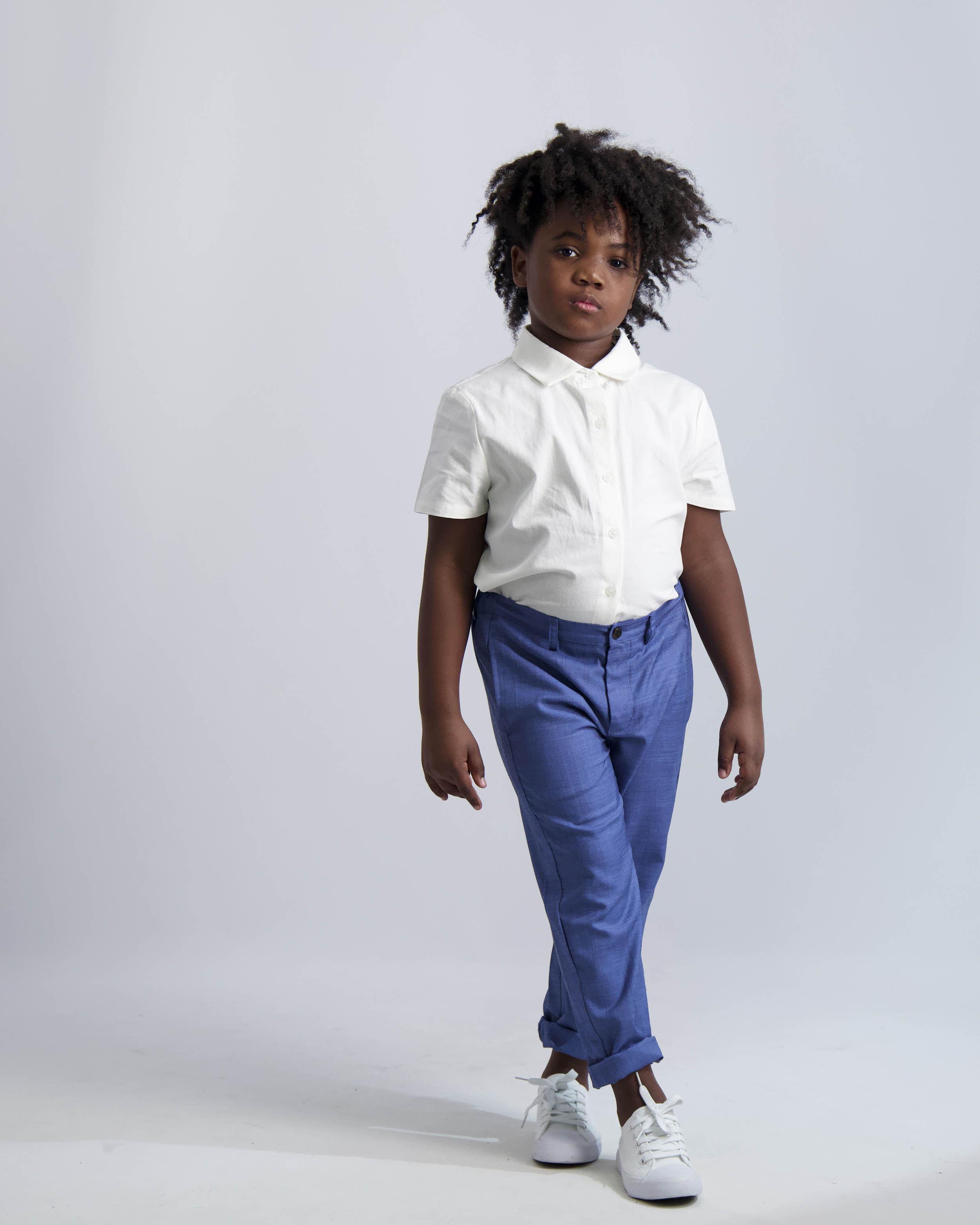 Short Sleeve Dress Shirt with Houndstooth Contrast