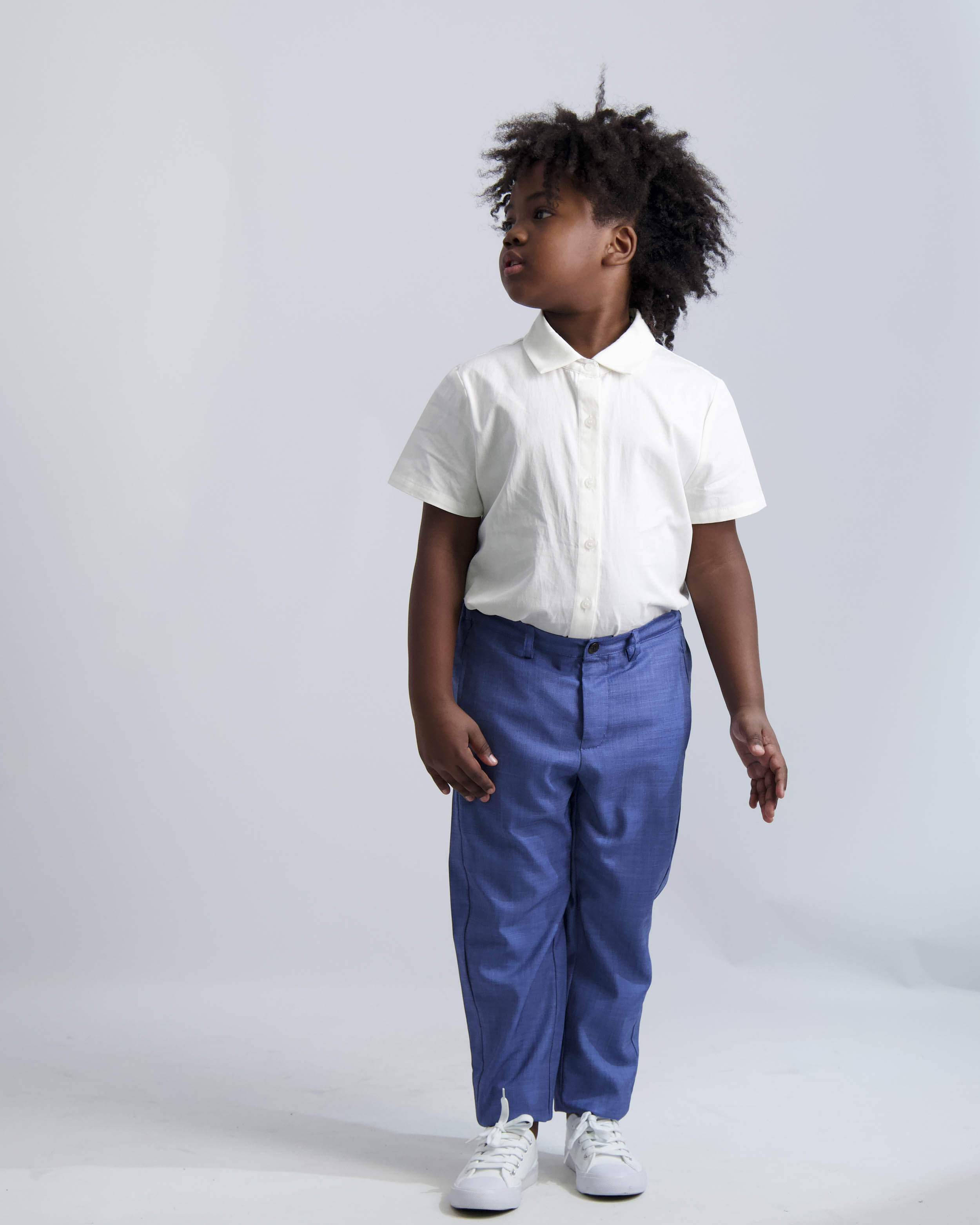 Short Sleeve Dress Shirt with Houndstooth Contrast