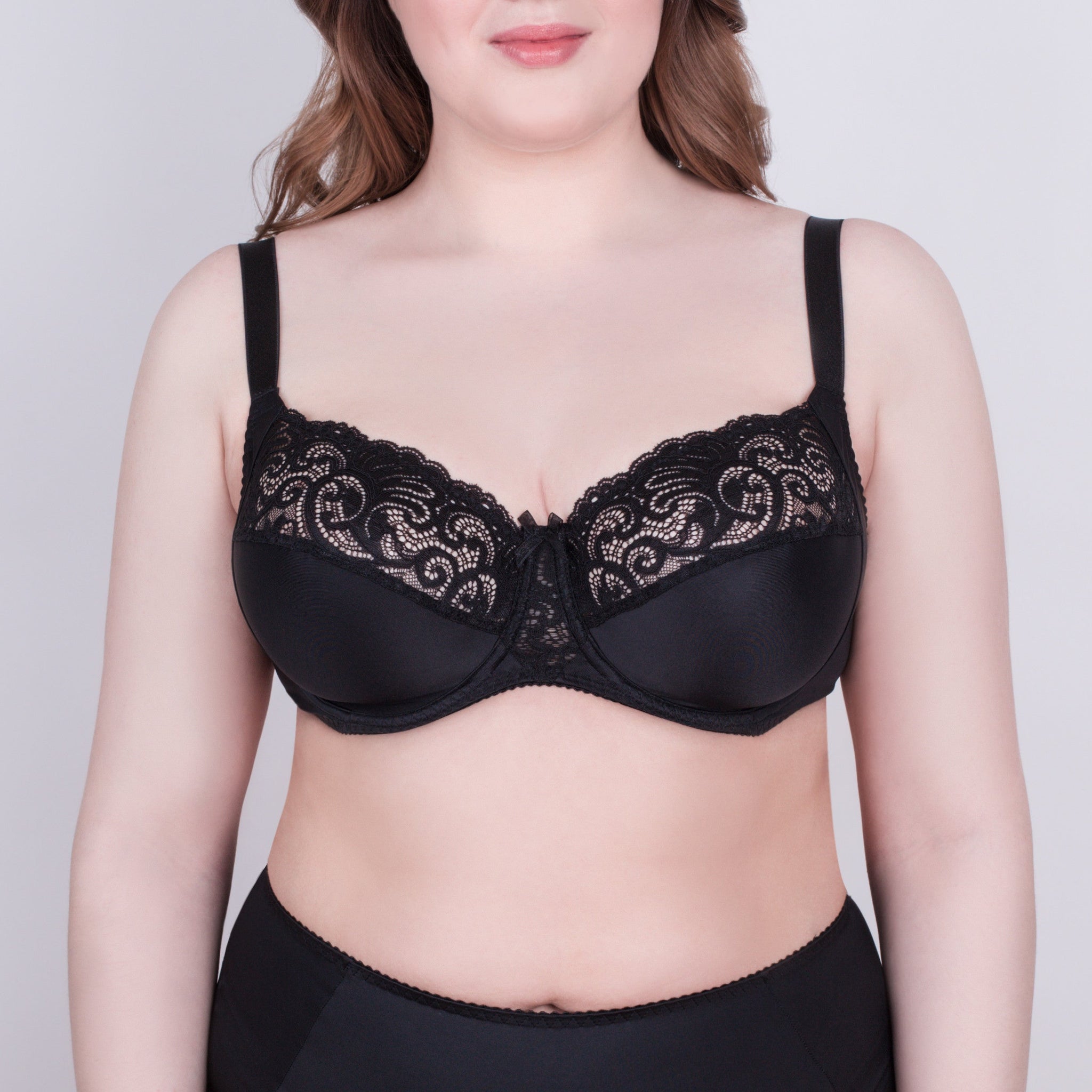 Bra Milavitsa 120151 - Elastic & Lace, Double-Segment Cups, Wide Straps