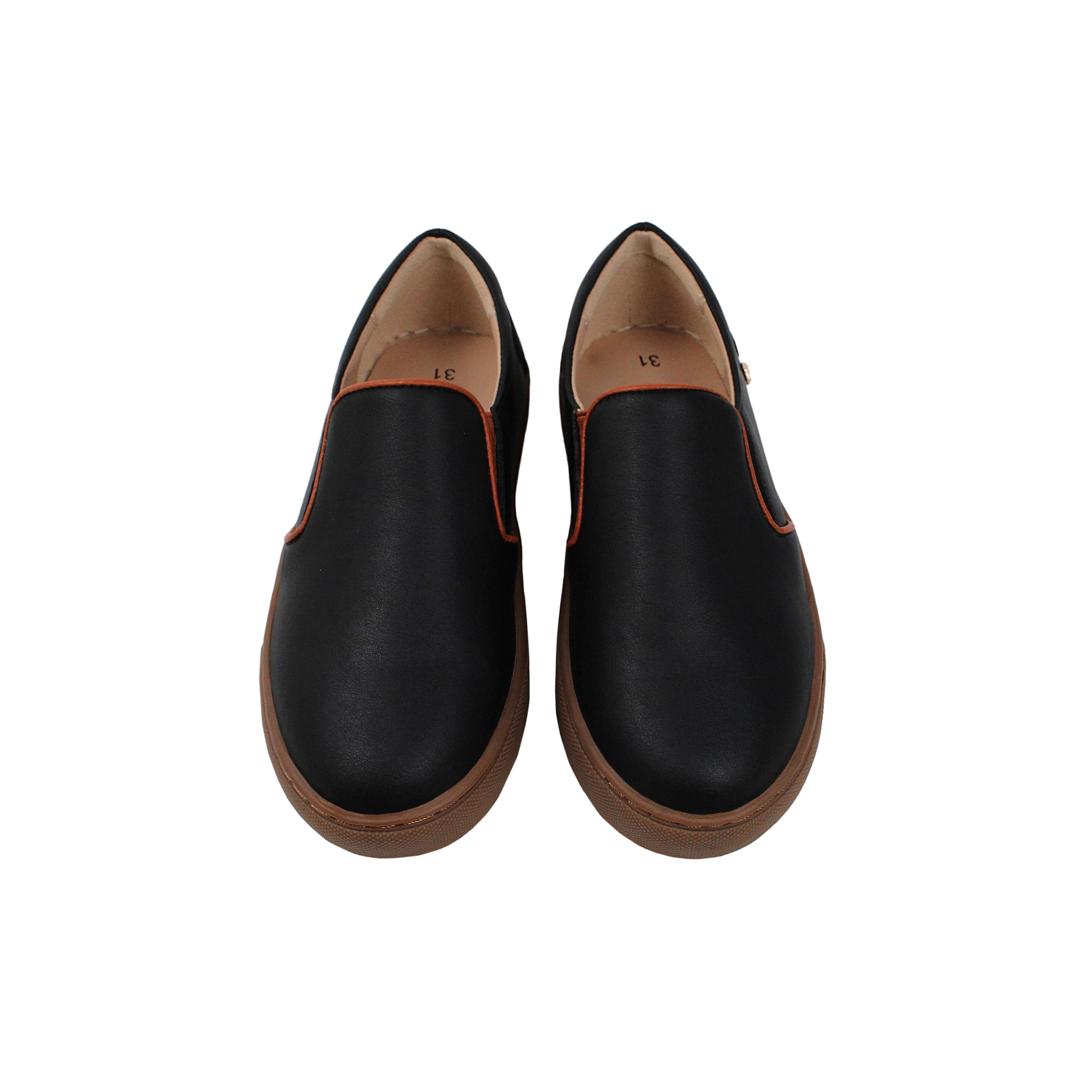 Black Leather Sneakers