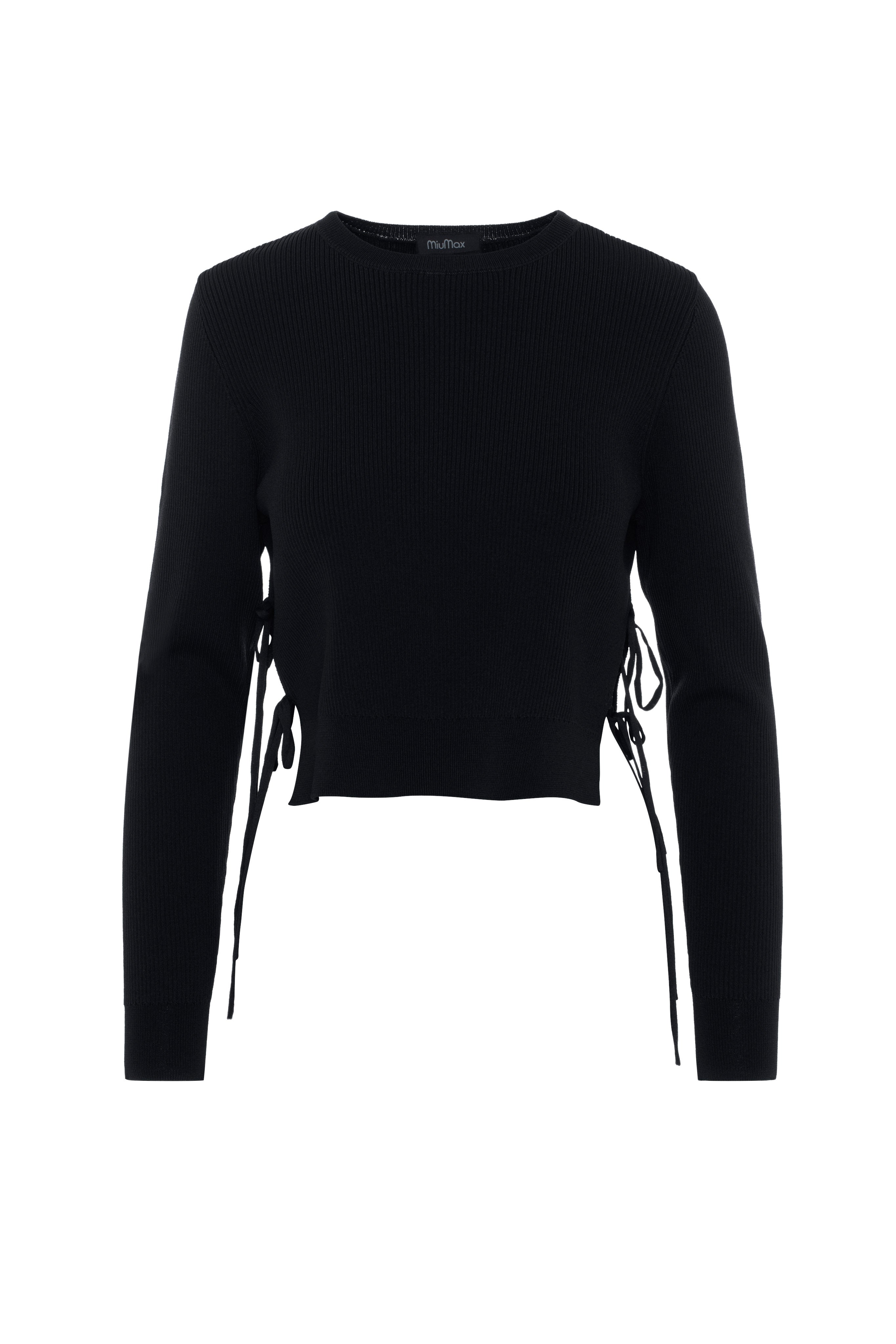 Cropped Double Tie Sweater