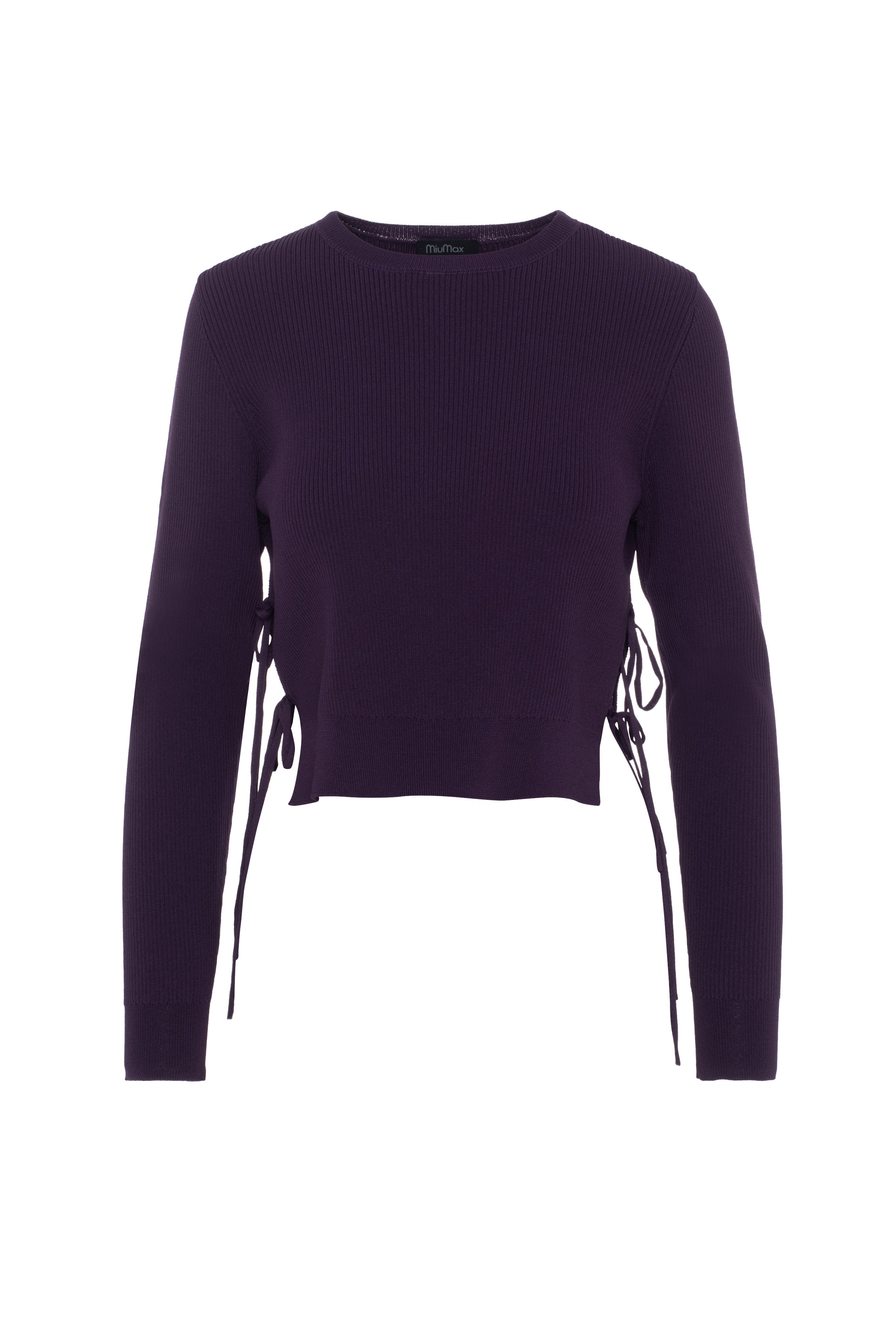 Cropped Double Tie Sweater