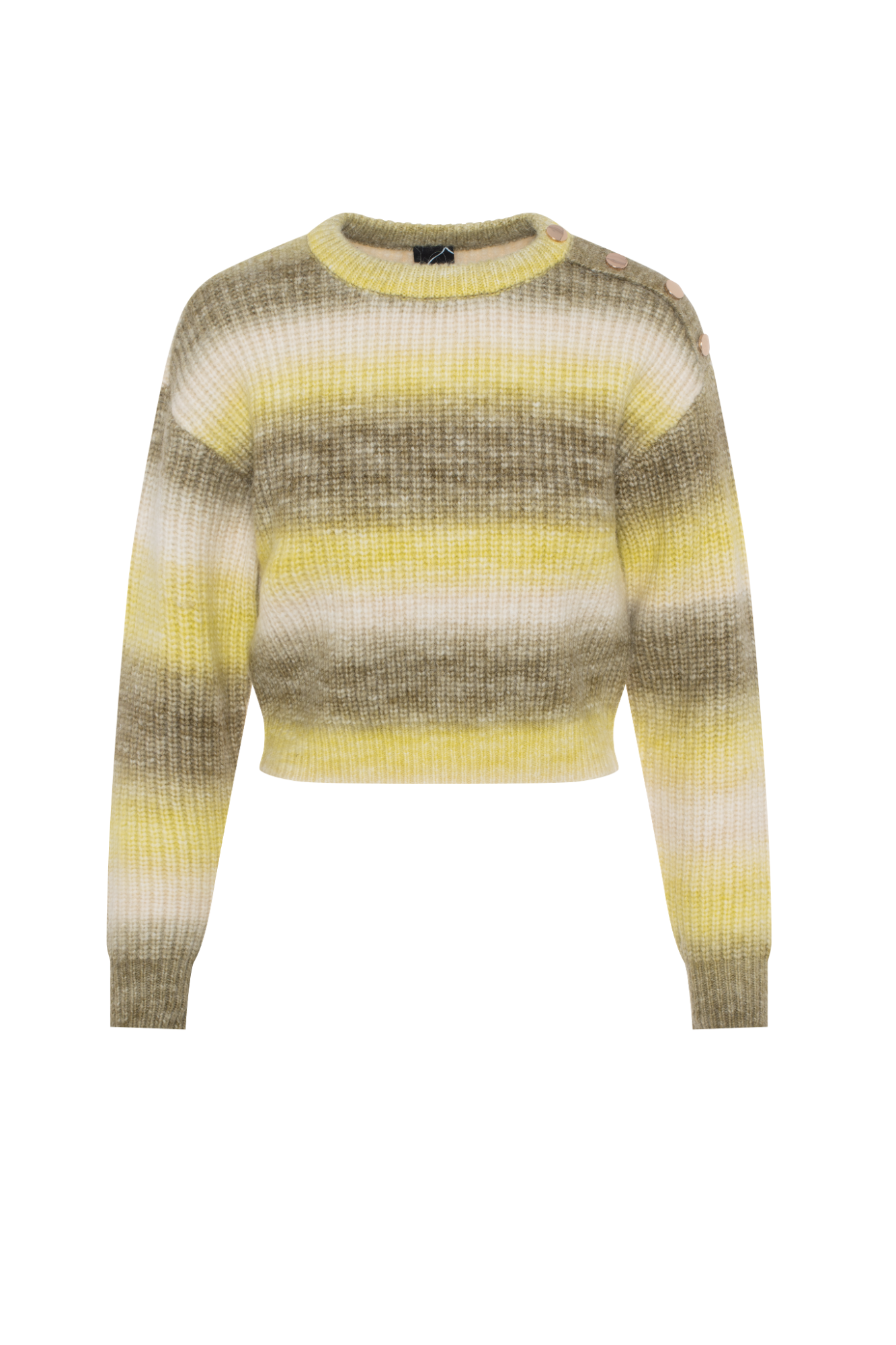 Cropped Melange Knit Sweater