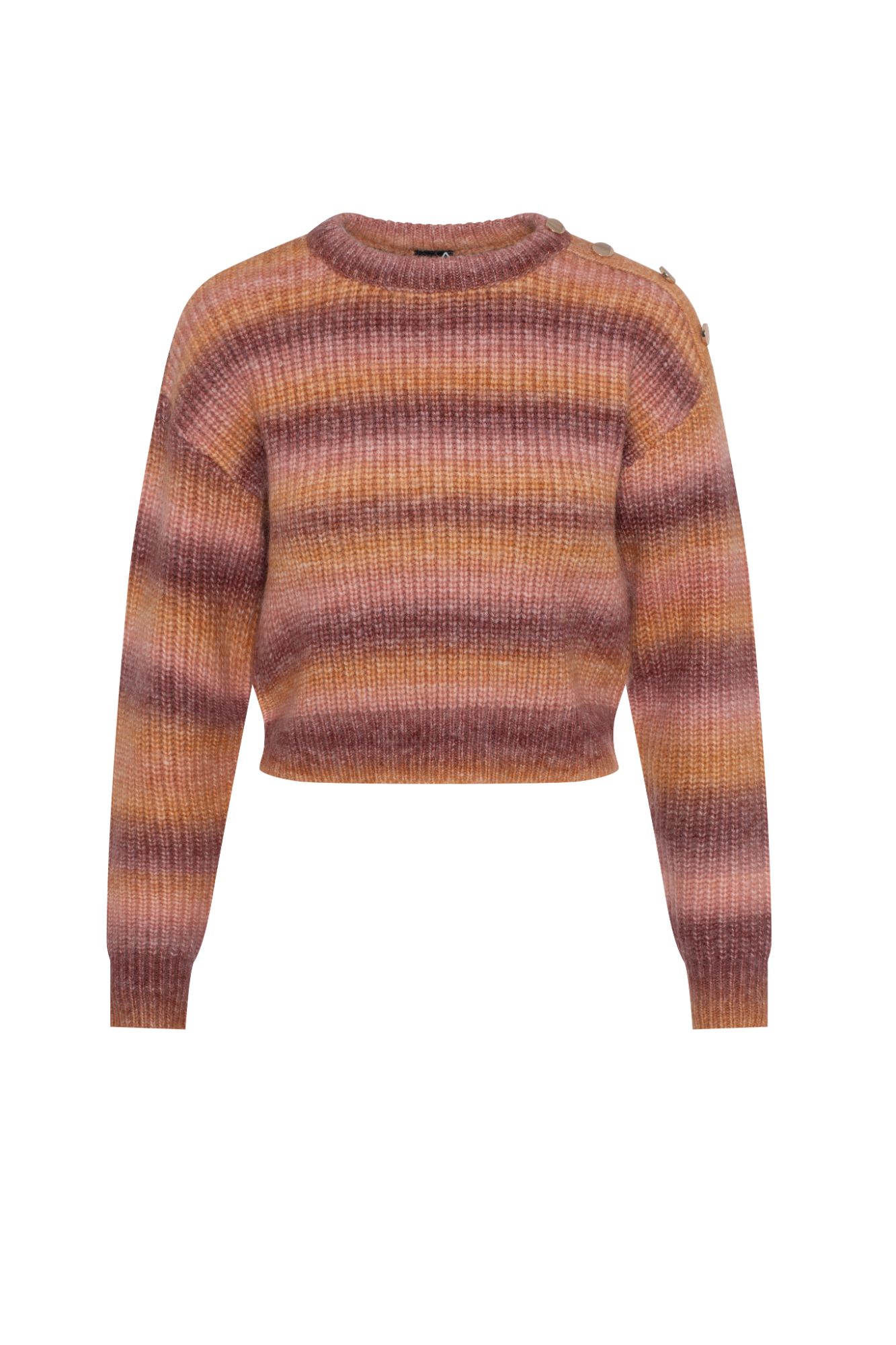 Cropped Melange Knit Sweater