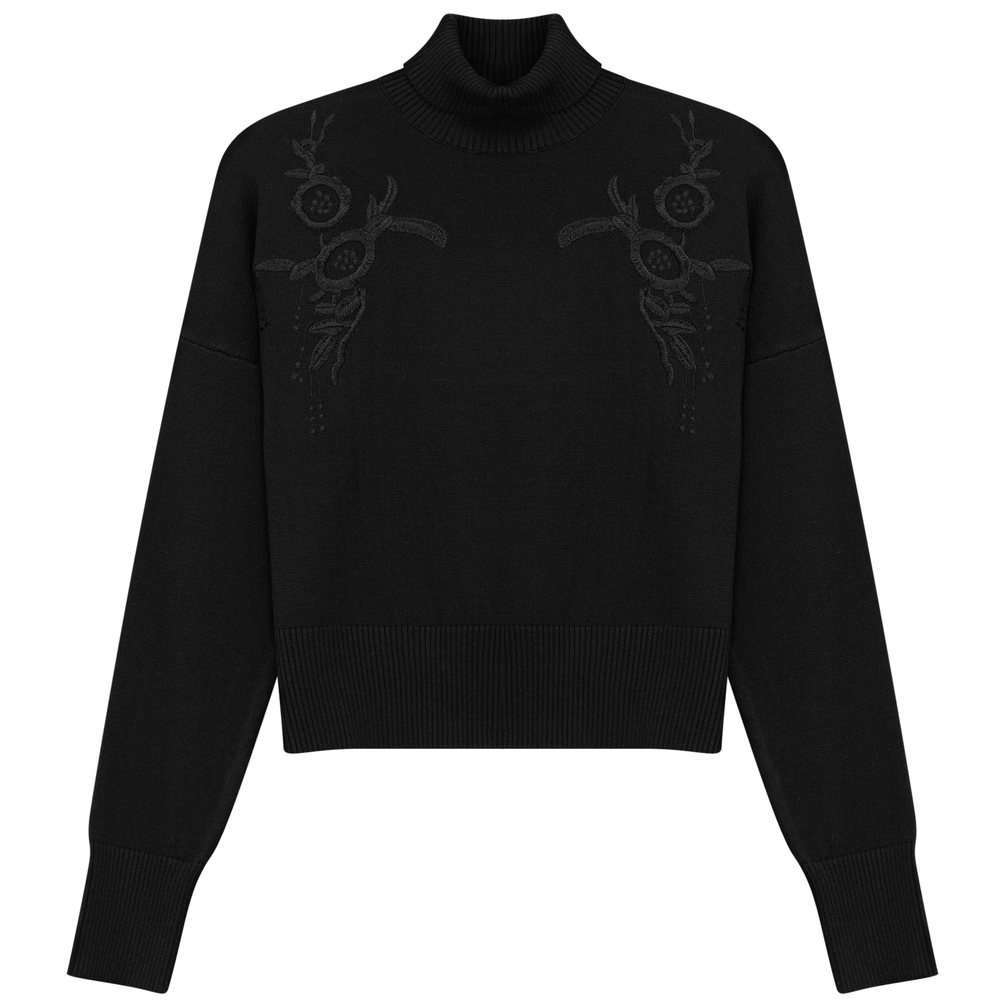 Mock Neck Applique Sweater