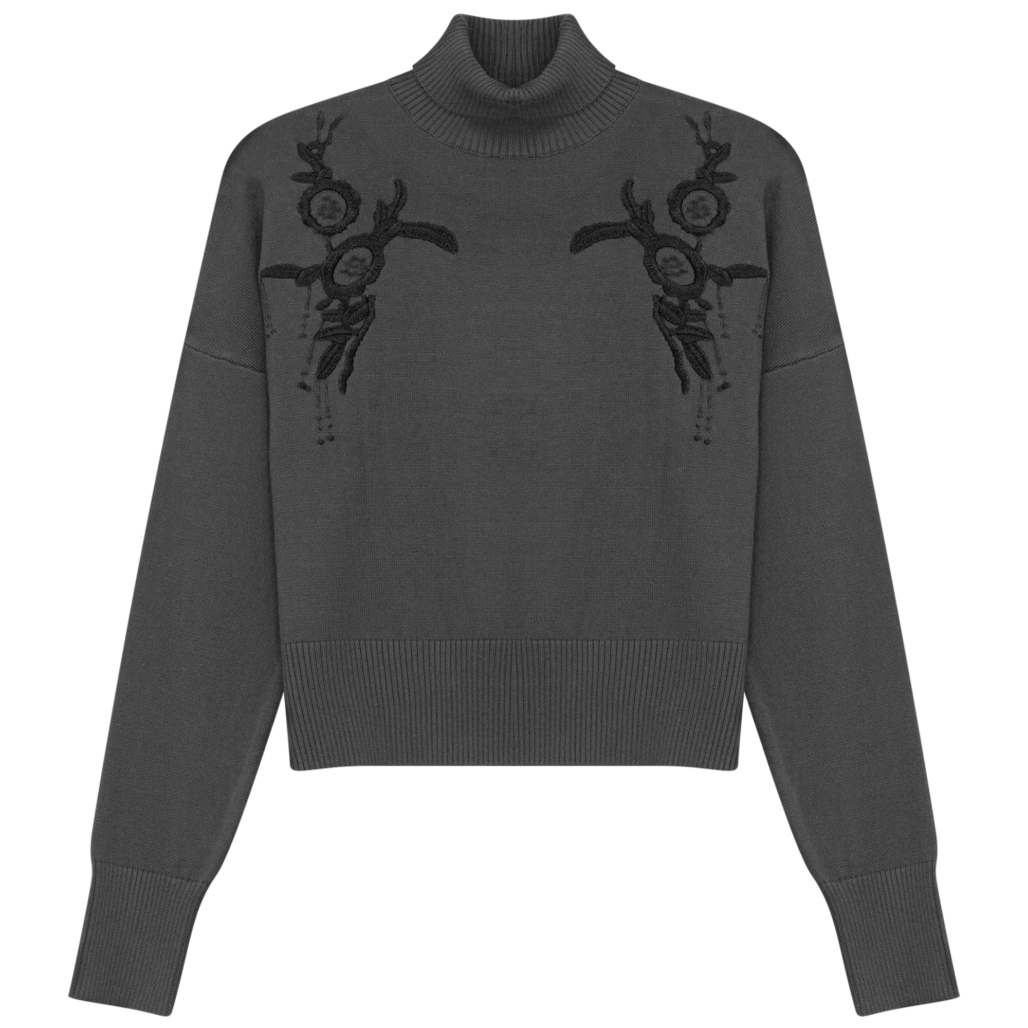 Mock Neck Applique Sweater