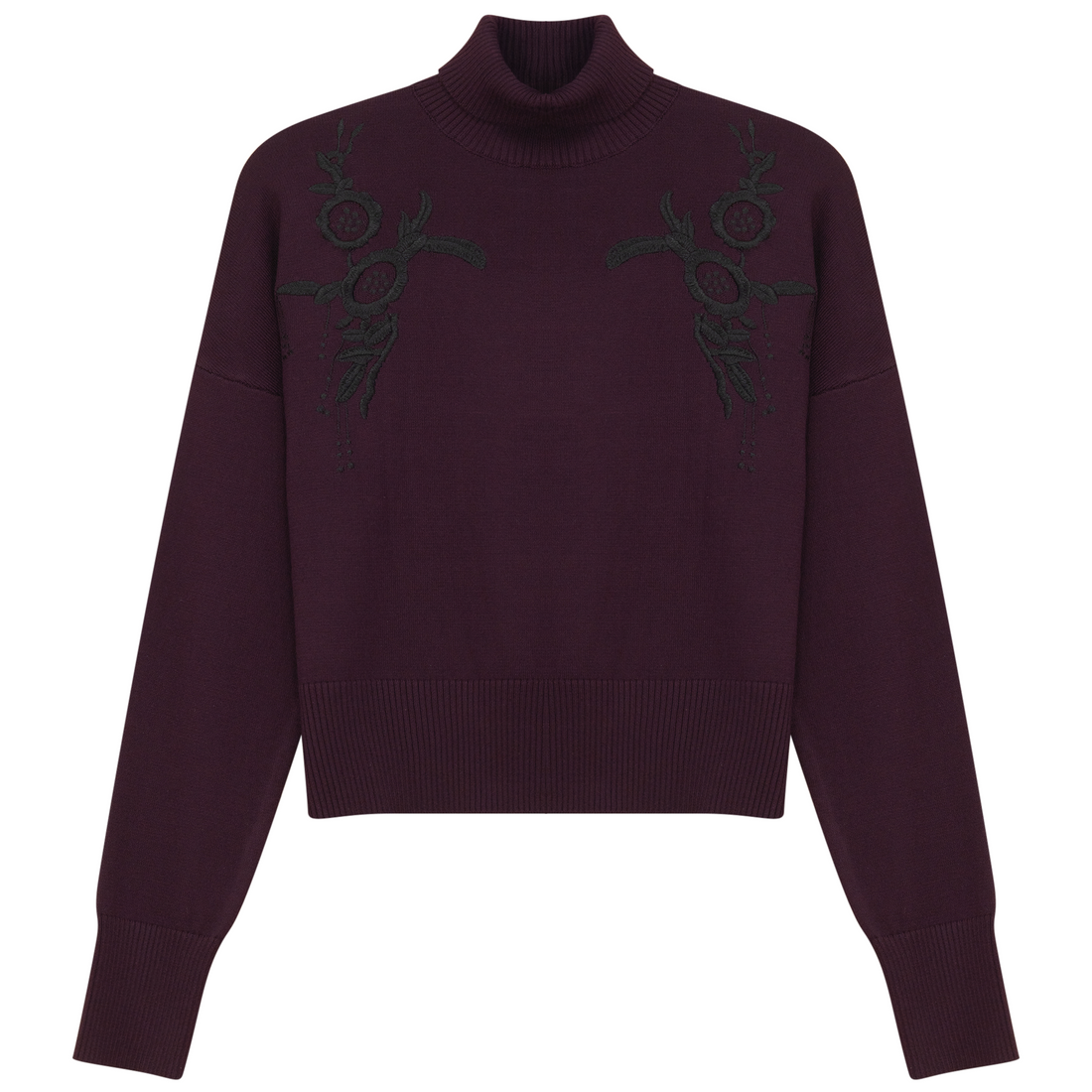 Mock Neck Applique Sweater