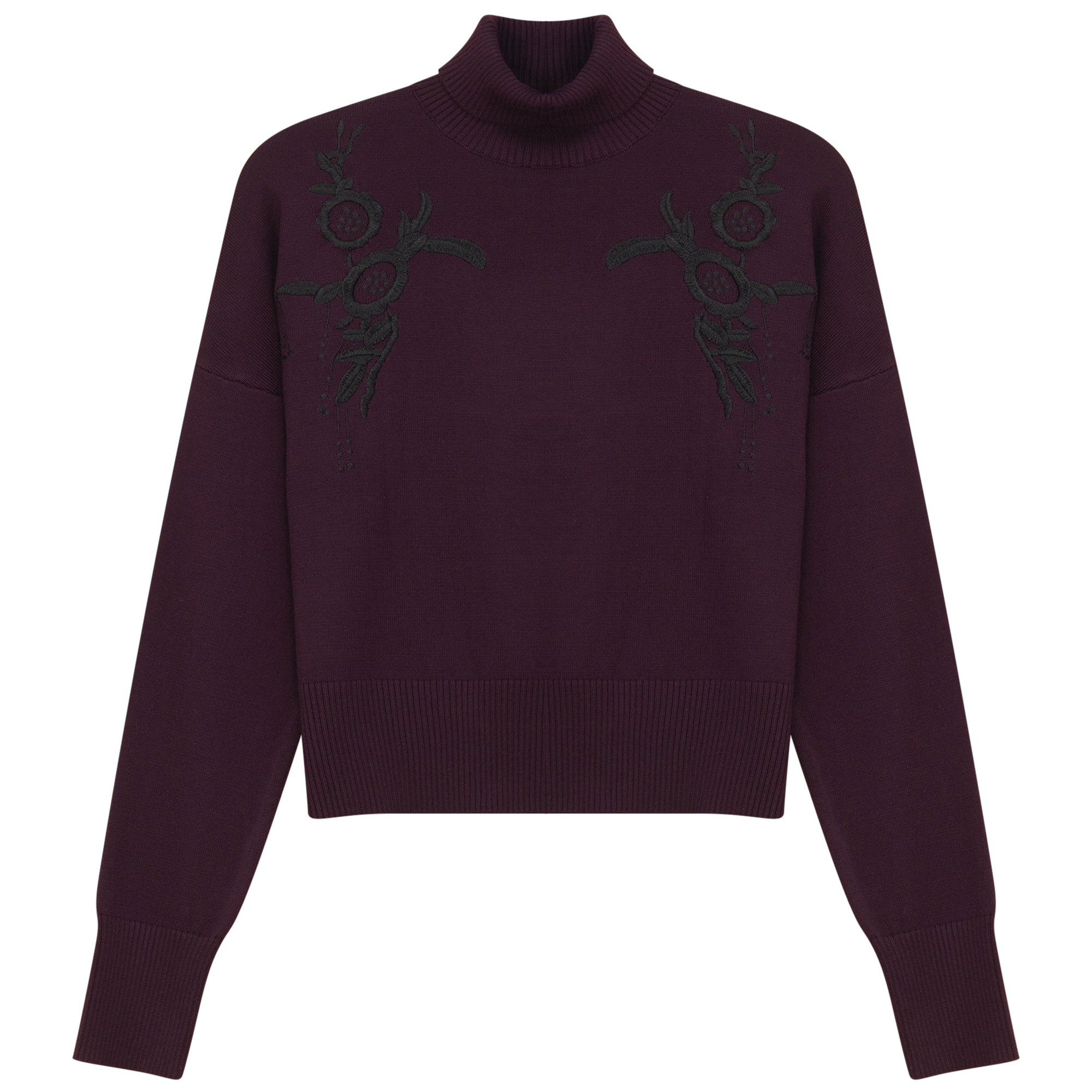 Mock Neck Applique Sweater