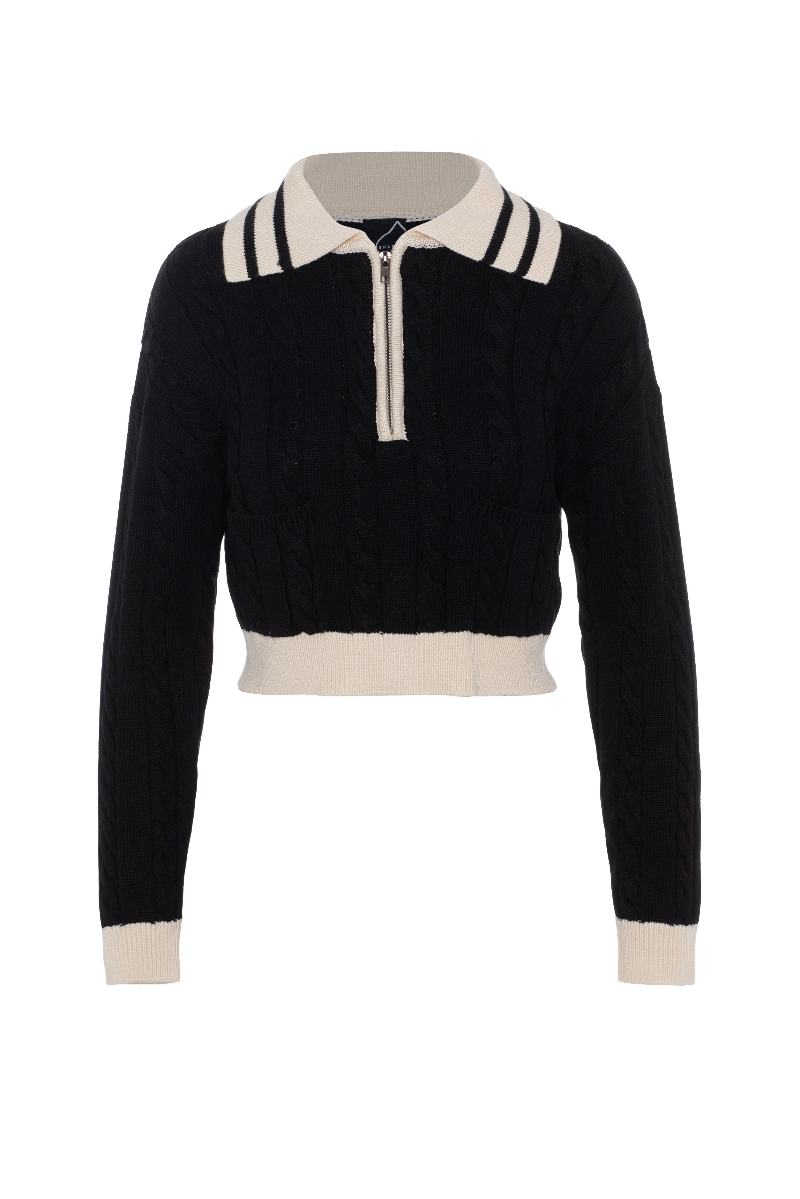 Cable Dolman Henley Sweater