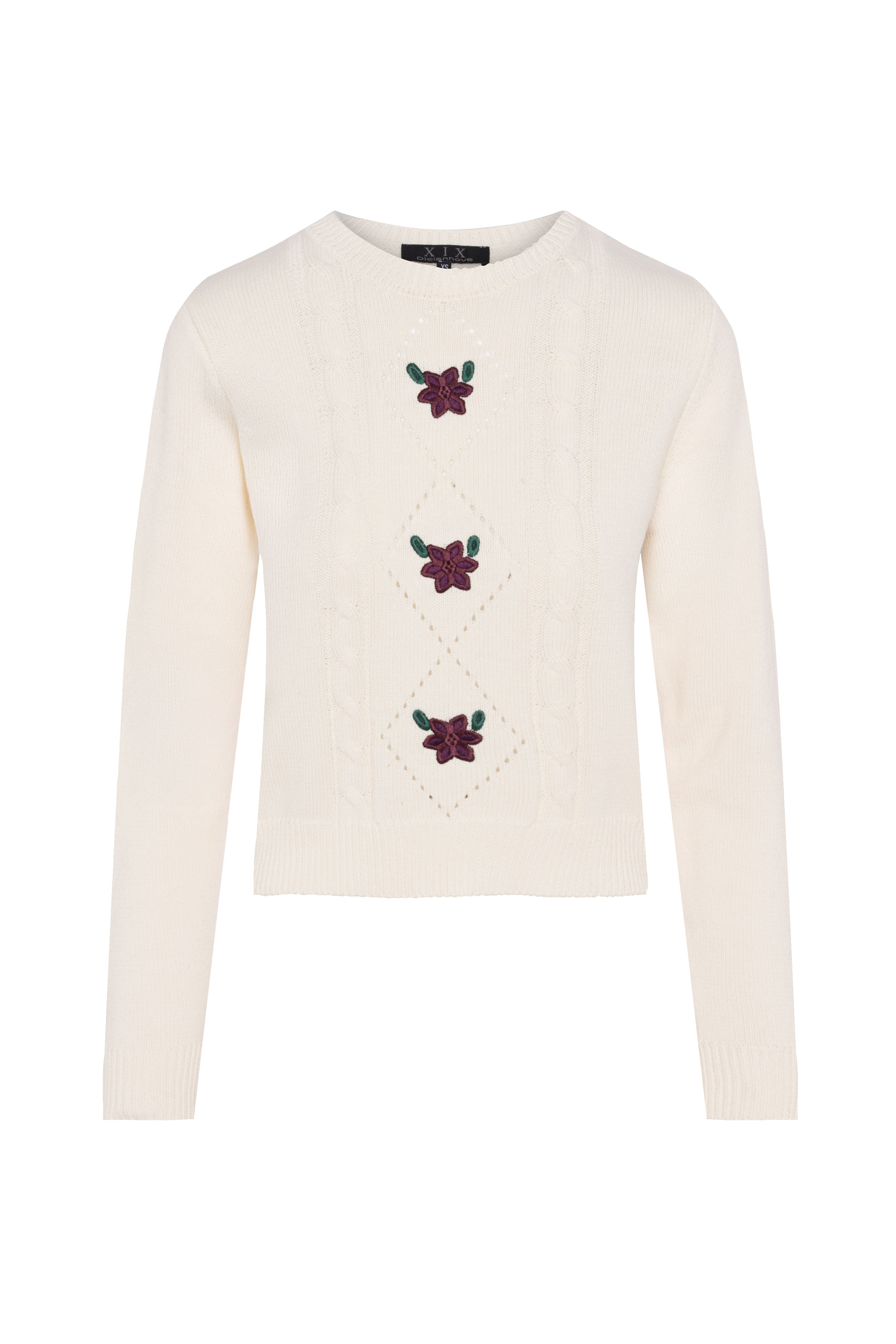 Cable Knit With Embroidery