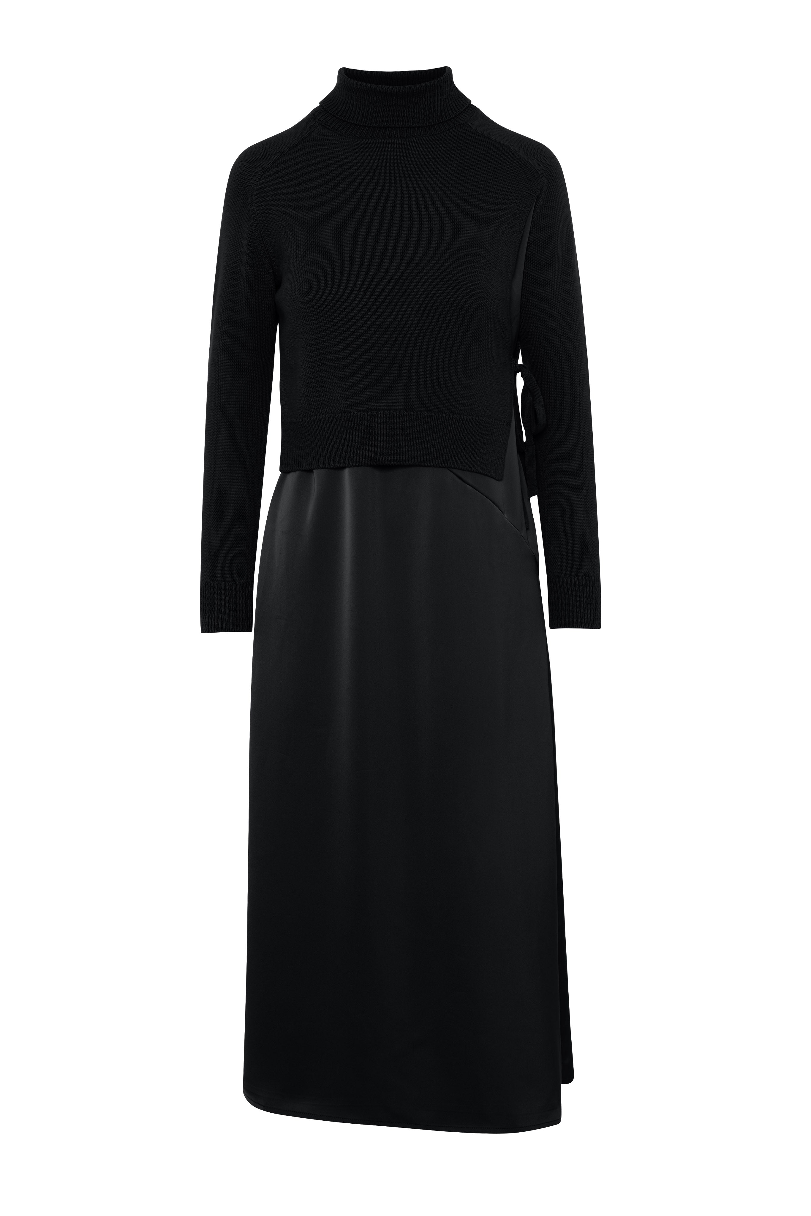 Satin Jump Dress with Sweater