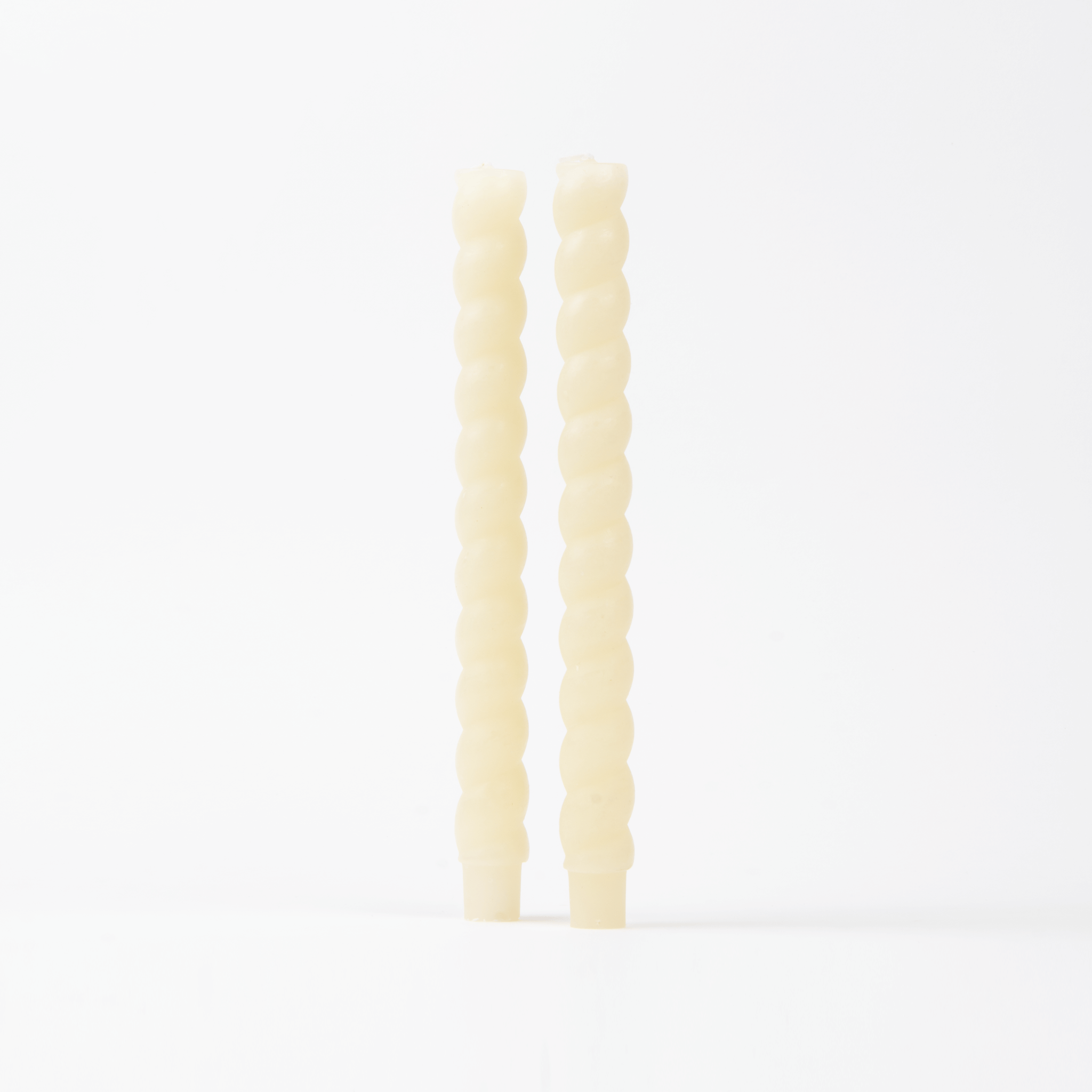 Unscented Twisted Taper Candles in Box, Set of 2 Cream