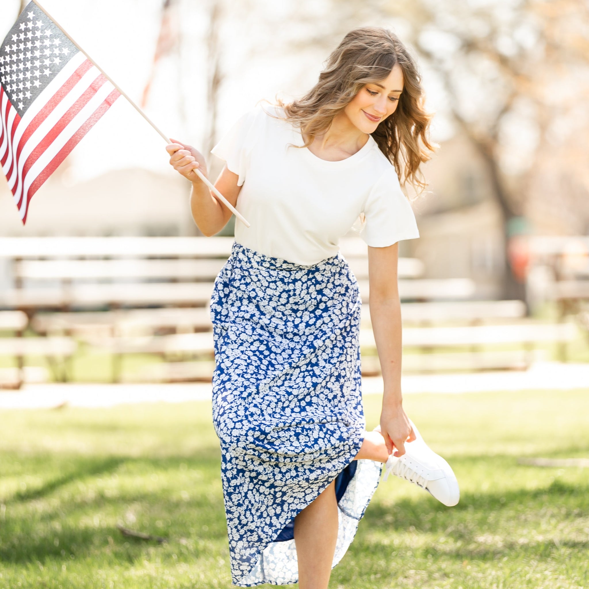 Braylyn Floral Midi Skirt - FINAL SALE