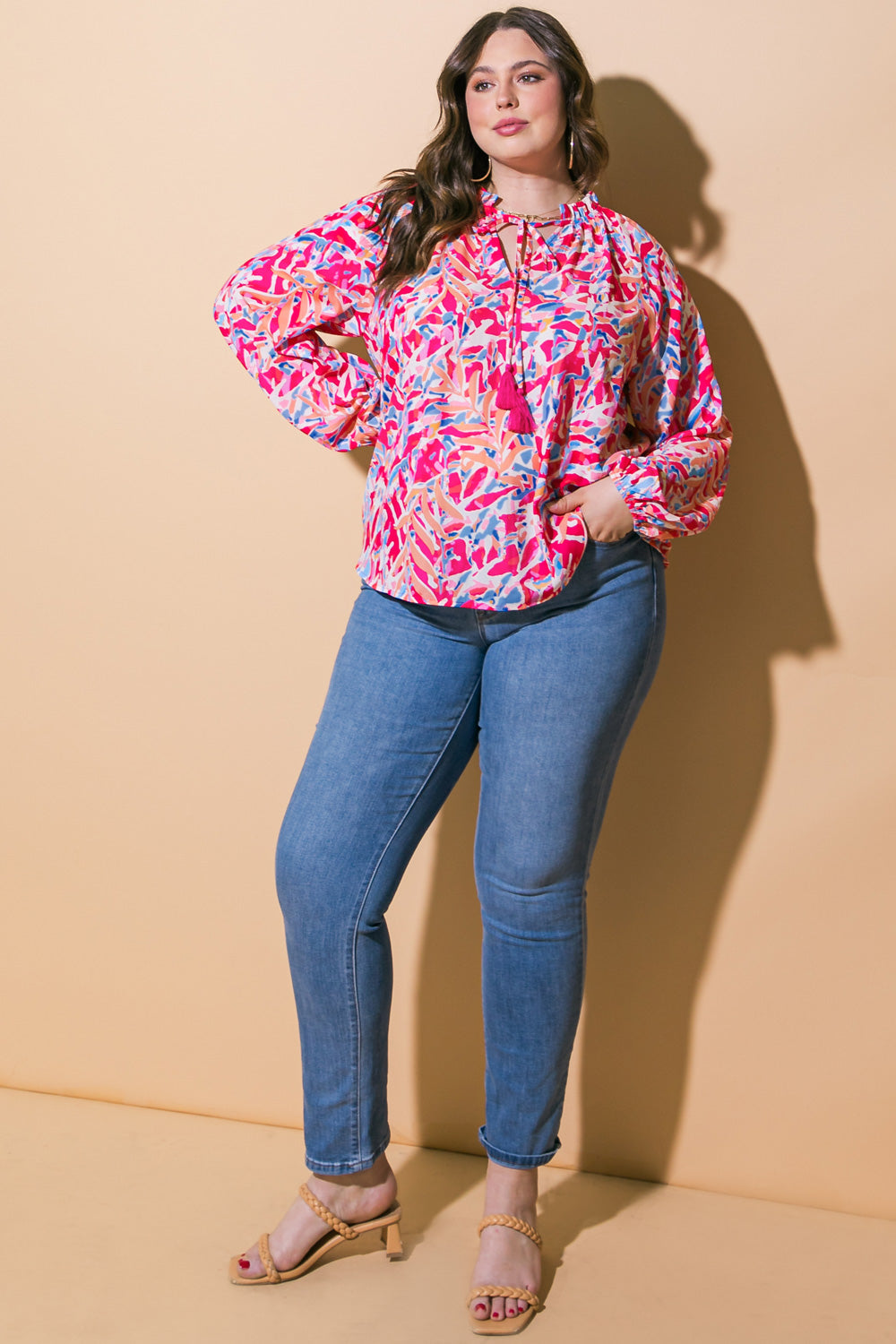 PINK MEADOW WOVEN TOP