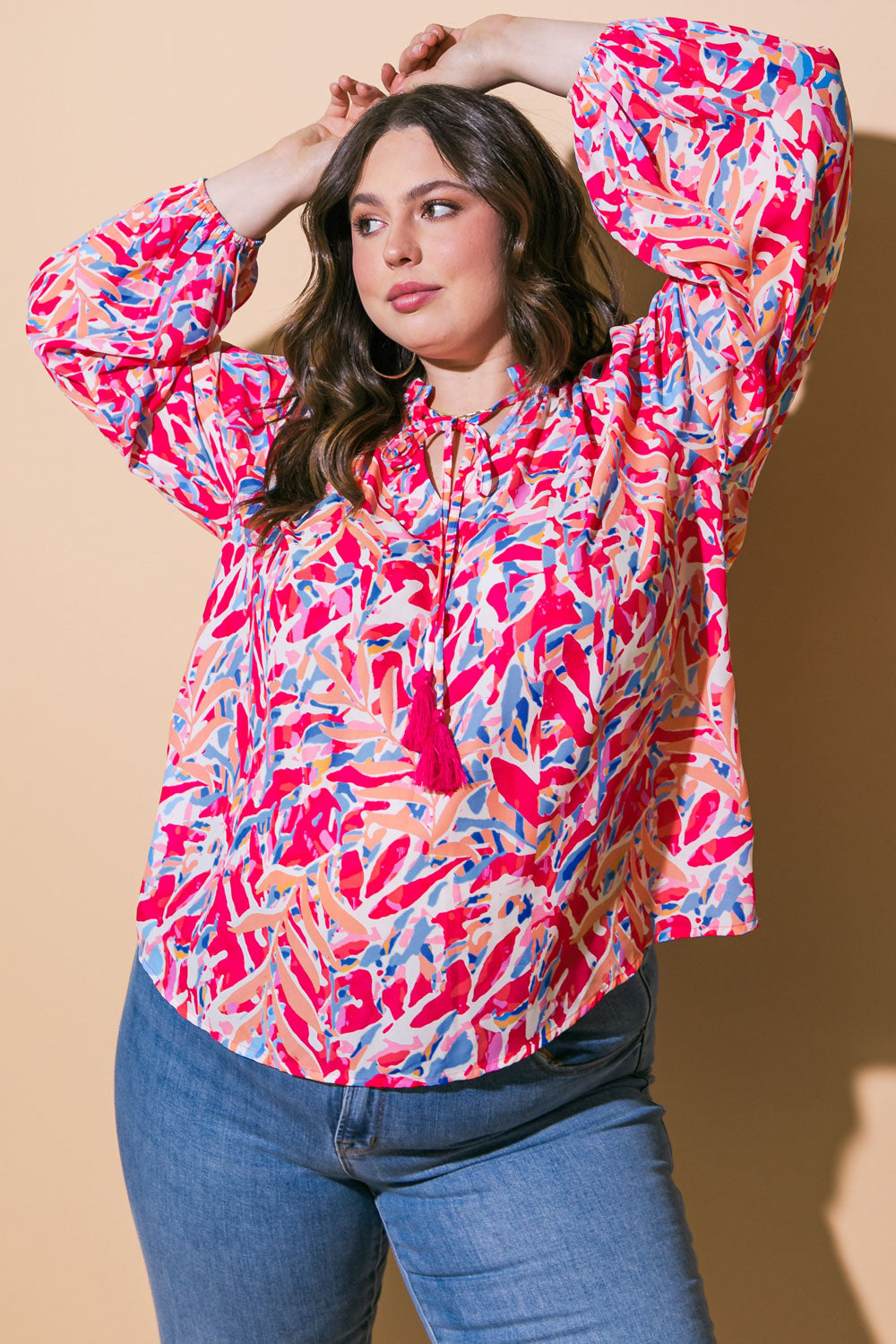 PINK MEADOW WOVEN TOP