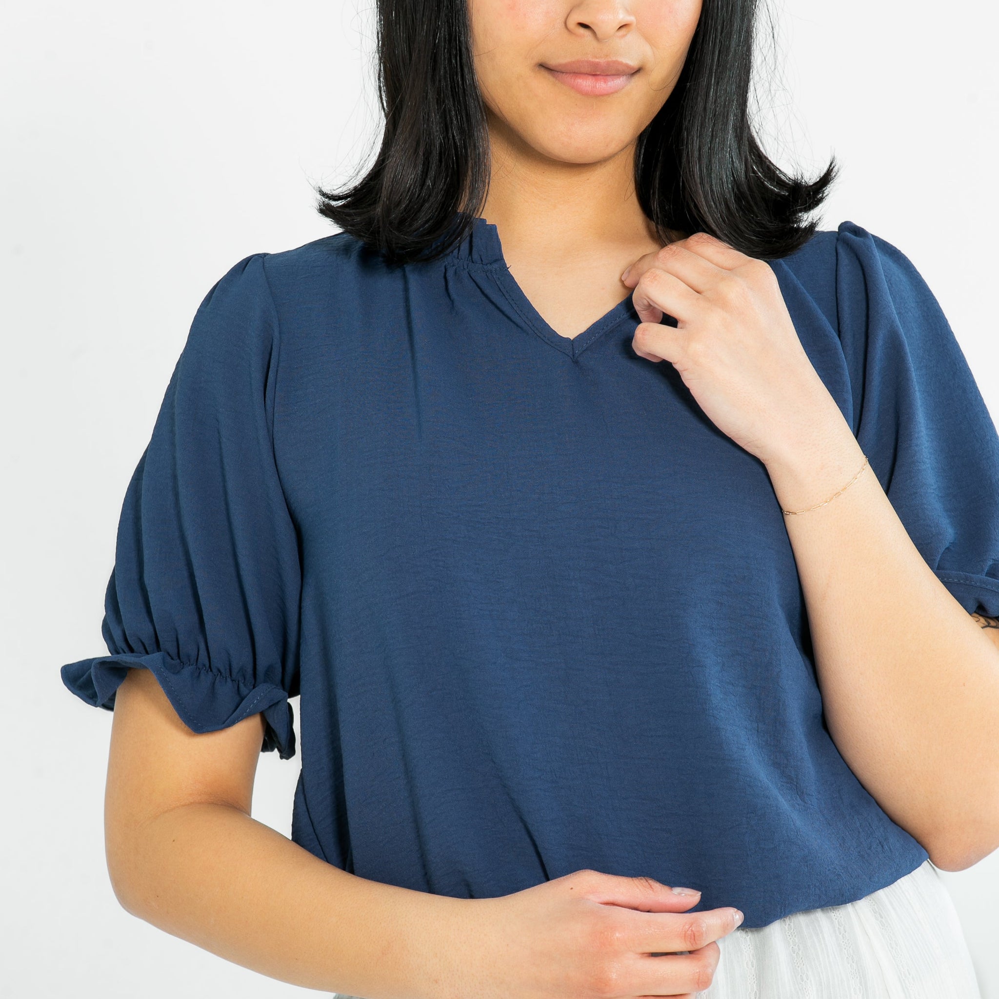 Laurel V-neck Short Sleeve Top - FINAL SALE