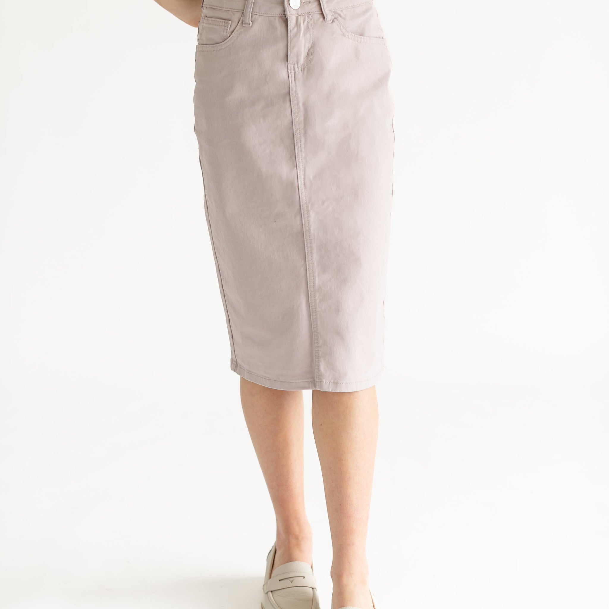 Remi Lilac Denim Midi Skirt - FINAL SALE