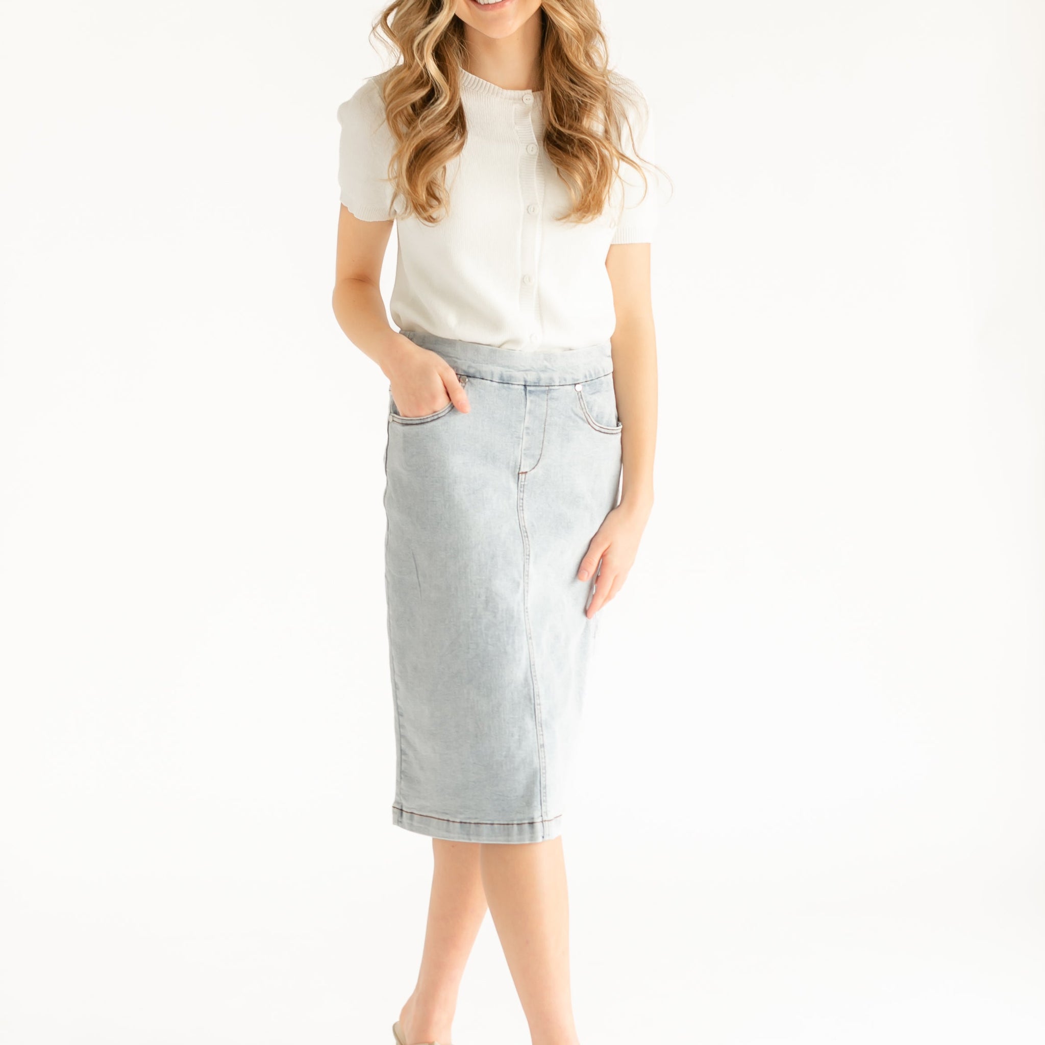 Sandra Midi Denim Skirt