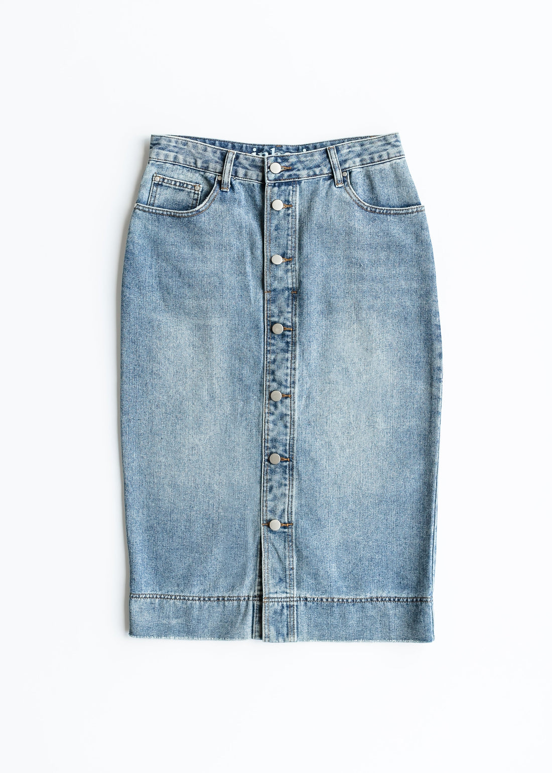 Skylar Button Front Midi Skirt