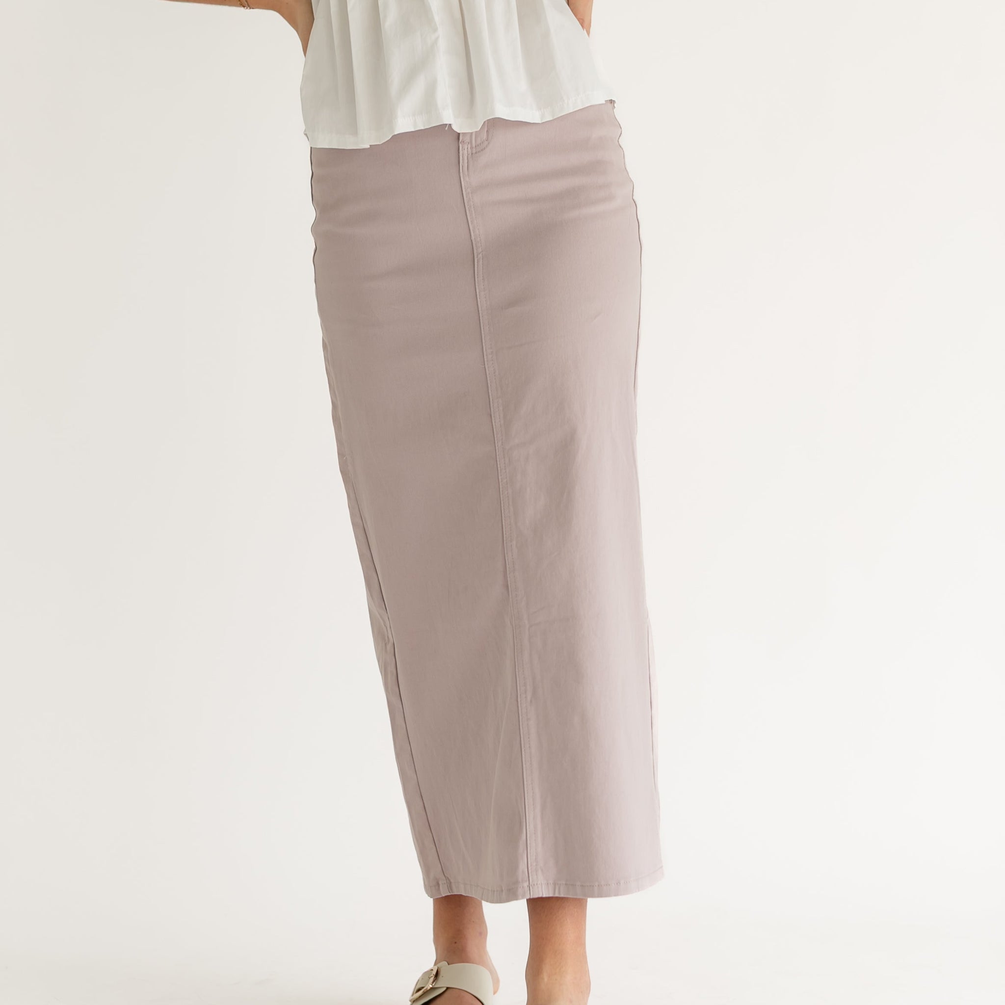 Stella Lilac Denim Maxi Skirt - FINAL SALE
