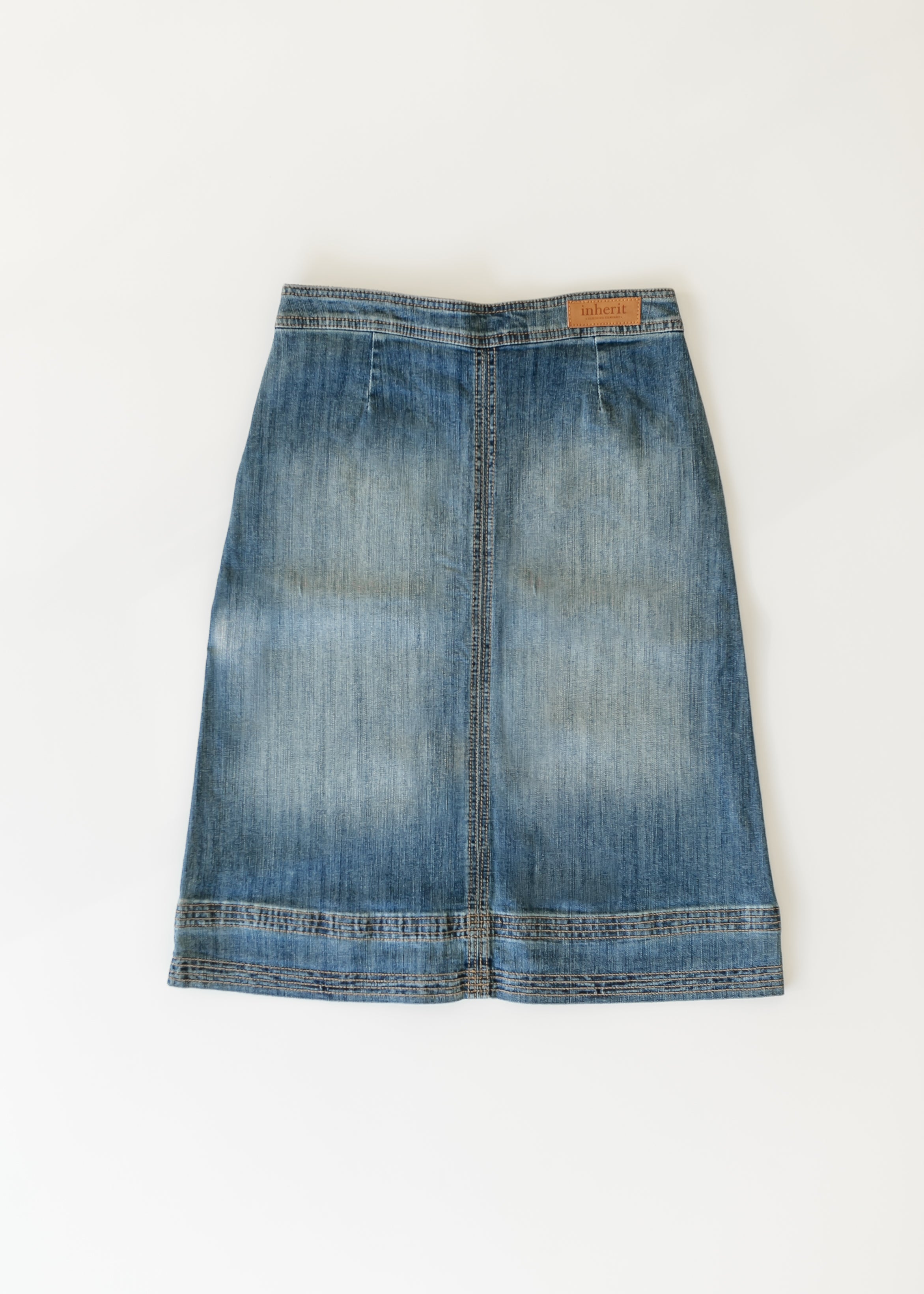 Sutton Side Zip A-line Denim Midi Skirt - FINAL SALE