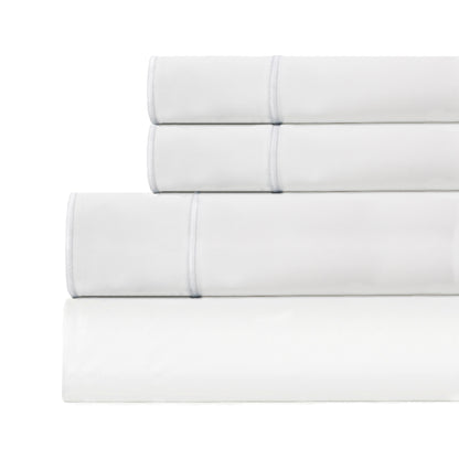 600 Thread Count Framed Sateen Embroidered Cotton Sheet Set